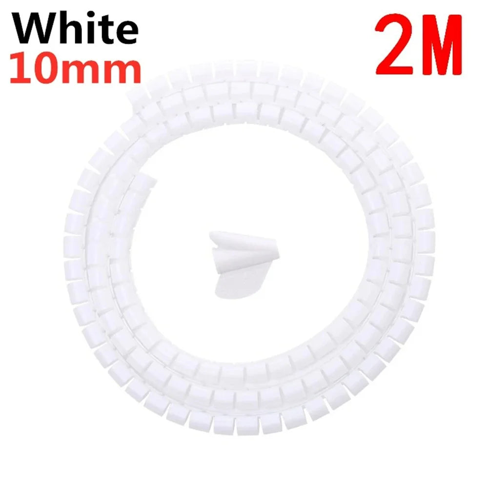1.5/2m 10/16 mm Flexible Spiral Cable Organizer Storage Pipe Cord Protector Management Cable Winder Desk Tidy Cable Accessories