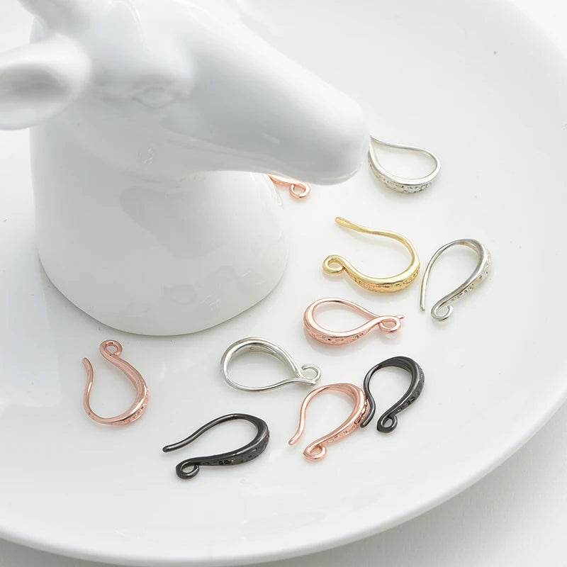 1 Pair Zircon Earrings Hook  Diy Accessories for Jewelry Making Sliver Gold Rose Gold Black Color Jewelry Findings