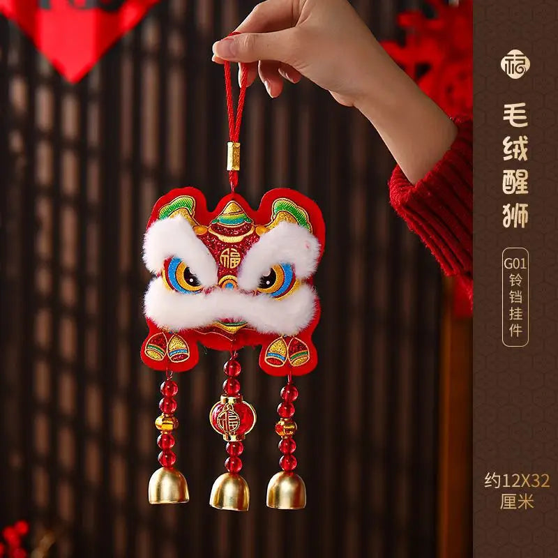 1/2pcs Snake Year Pendant New Year Pendant Decor Living Room Entrance Door Lion Awakening Wind Chime Pendant Lucky Red Ornament