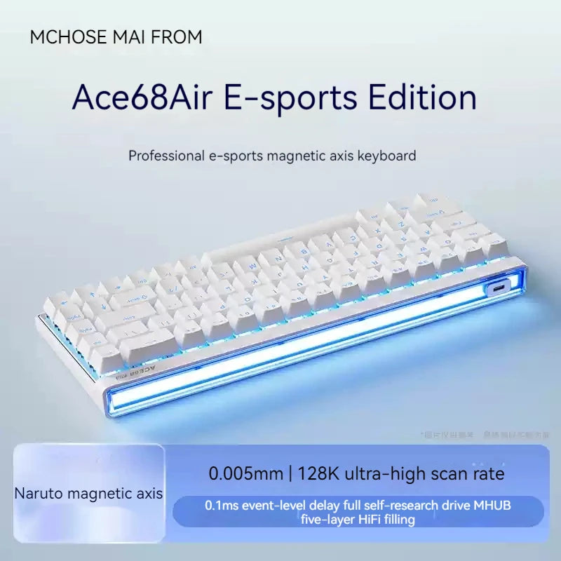 Mchose Ace68 Air Magnetic Axis Mechanical Keyboard for Esports Low Latency Wired Customized Gaming Keyboard for Office Use