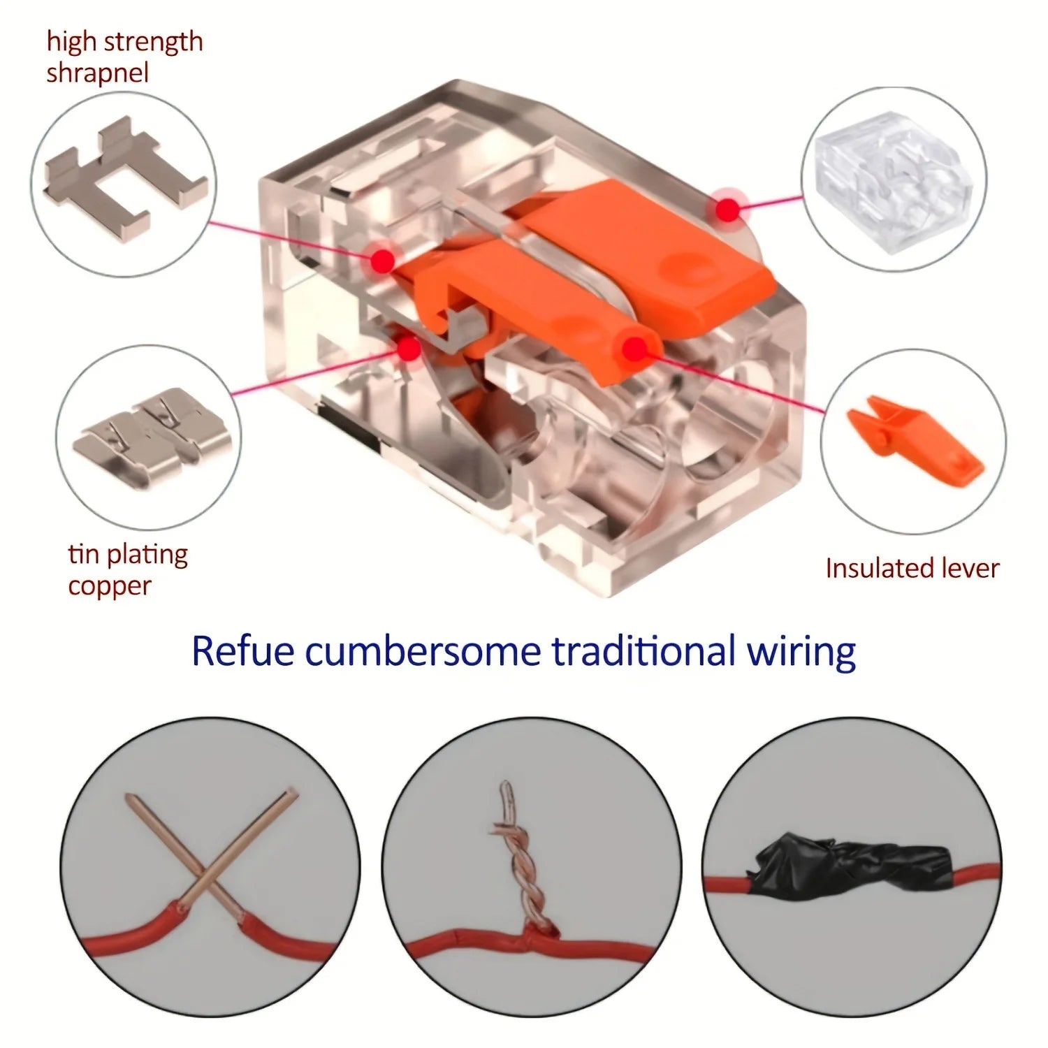 10-75 Pcs Orange Universal Type Quick Plug-in Terminals,Electrical Equipment Connectors,Wire Connector Terminals,250V/32A