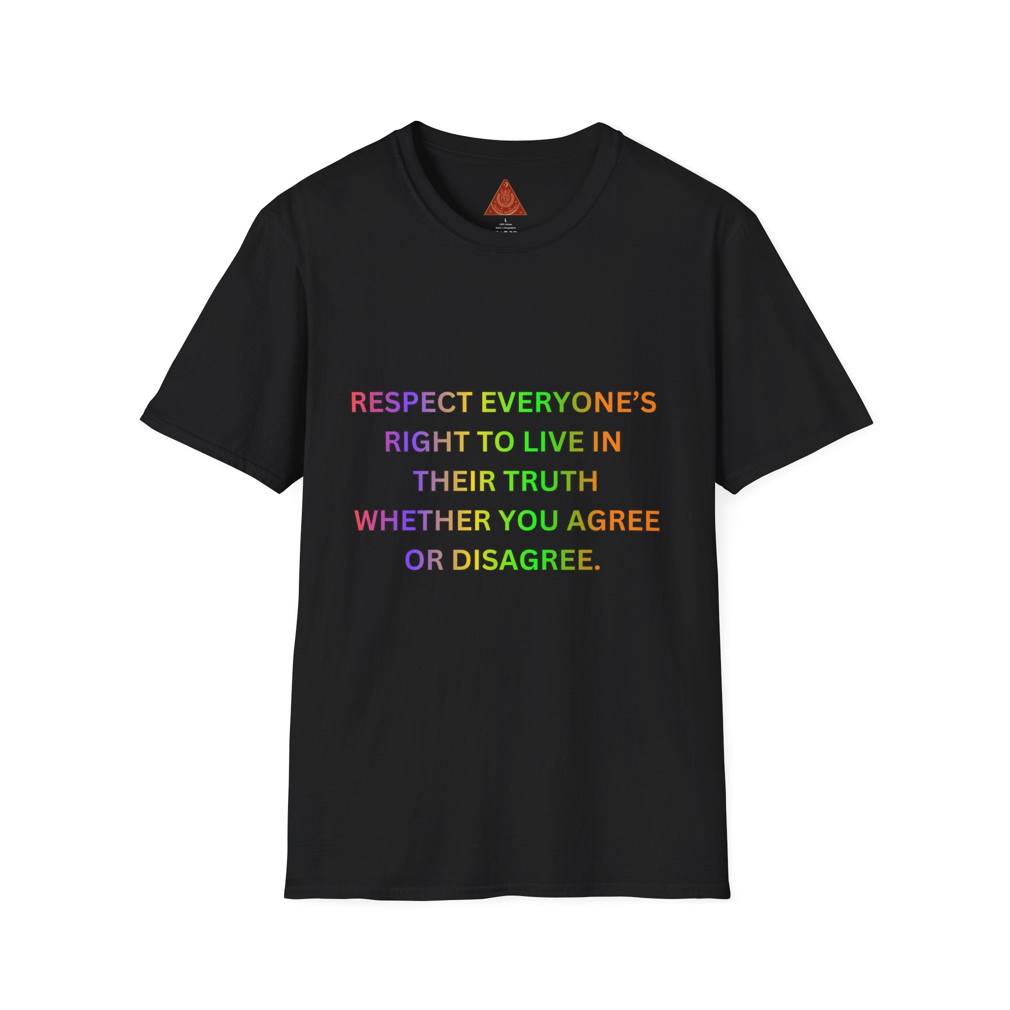 Trono Supremo  |  Contemporary  |  Respect Everyone's Right T-Shirt — Rainbow Equality Statement Tee