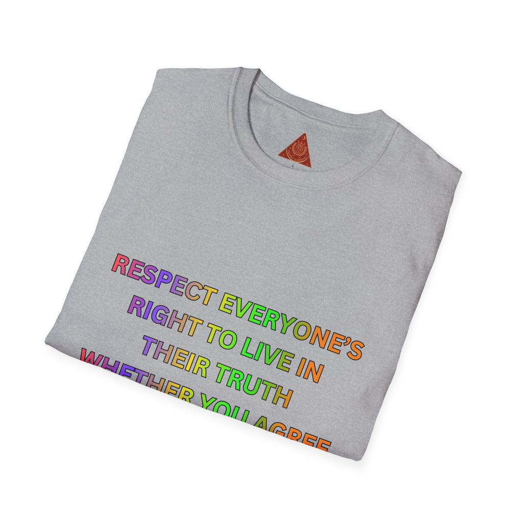 Trono Supremo  |  Contemporary  |  Respect Everyone's Right T-Shirt — Rainbow Equality Statement Tee