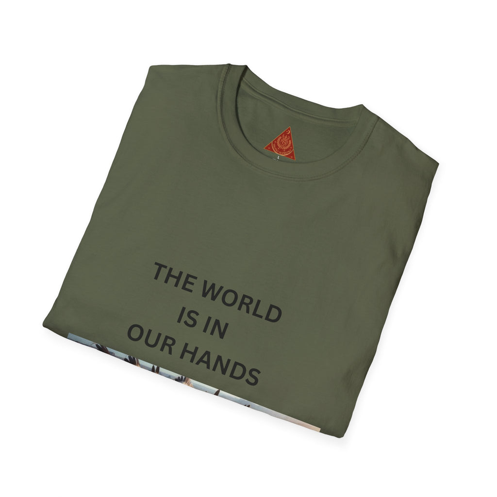 T‑Shirt — "The World Is In Our Hands" Globe Graphic Tee