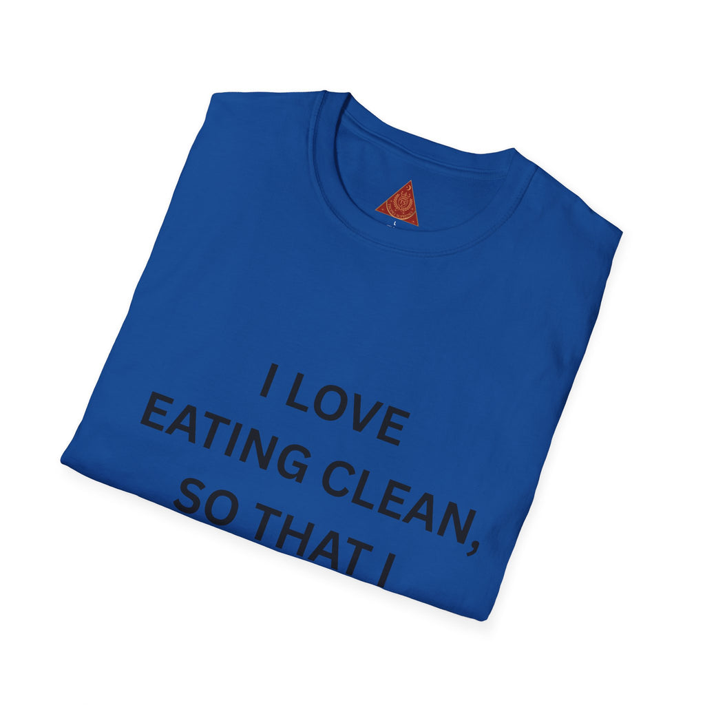 Trono Supremo | Contemporary  |  Healthy Eating Graphic T-Shirt — "I Love Eating Clean, So That I Stay Healthy!"