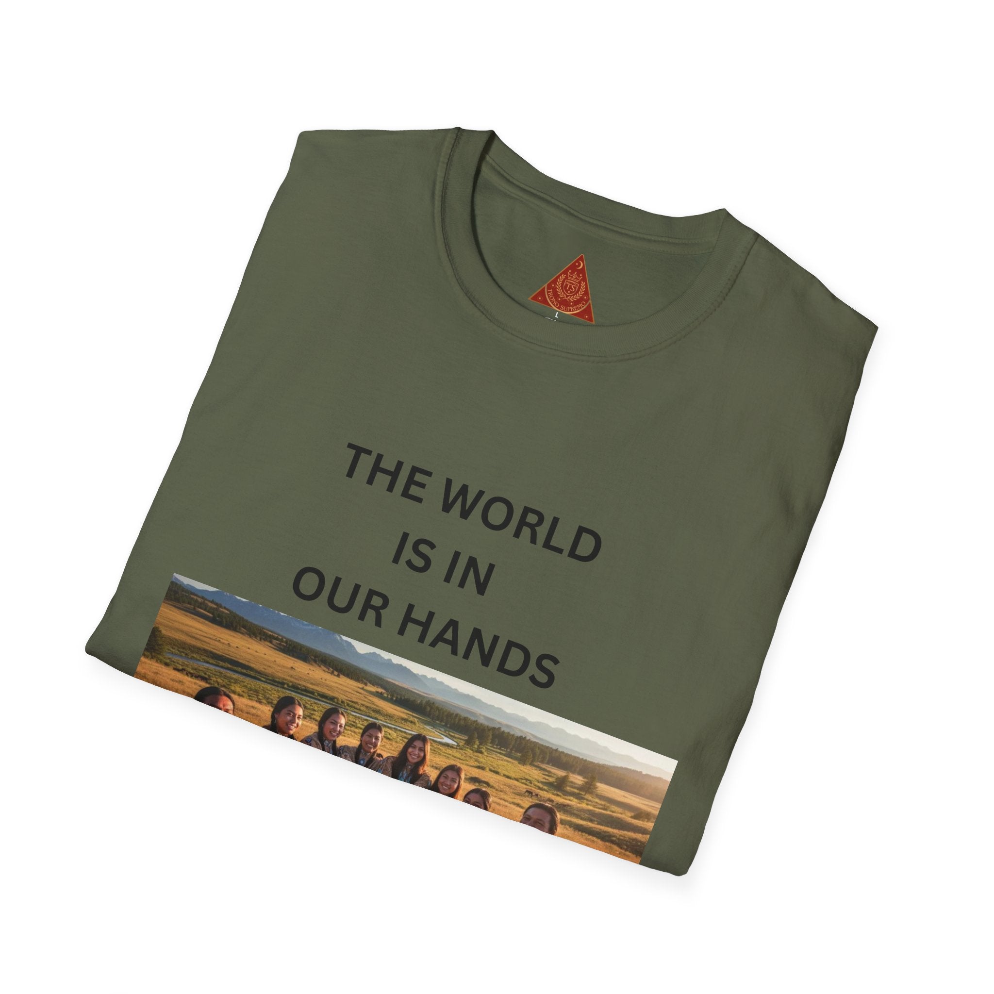 Trono Supremo | Contemporary | The World Is In Our Hands T-Shirt — Environmental Awareness Tee