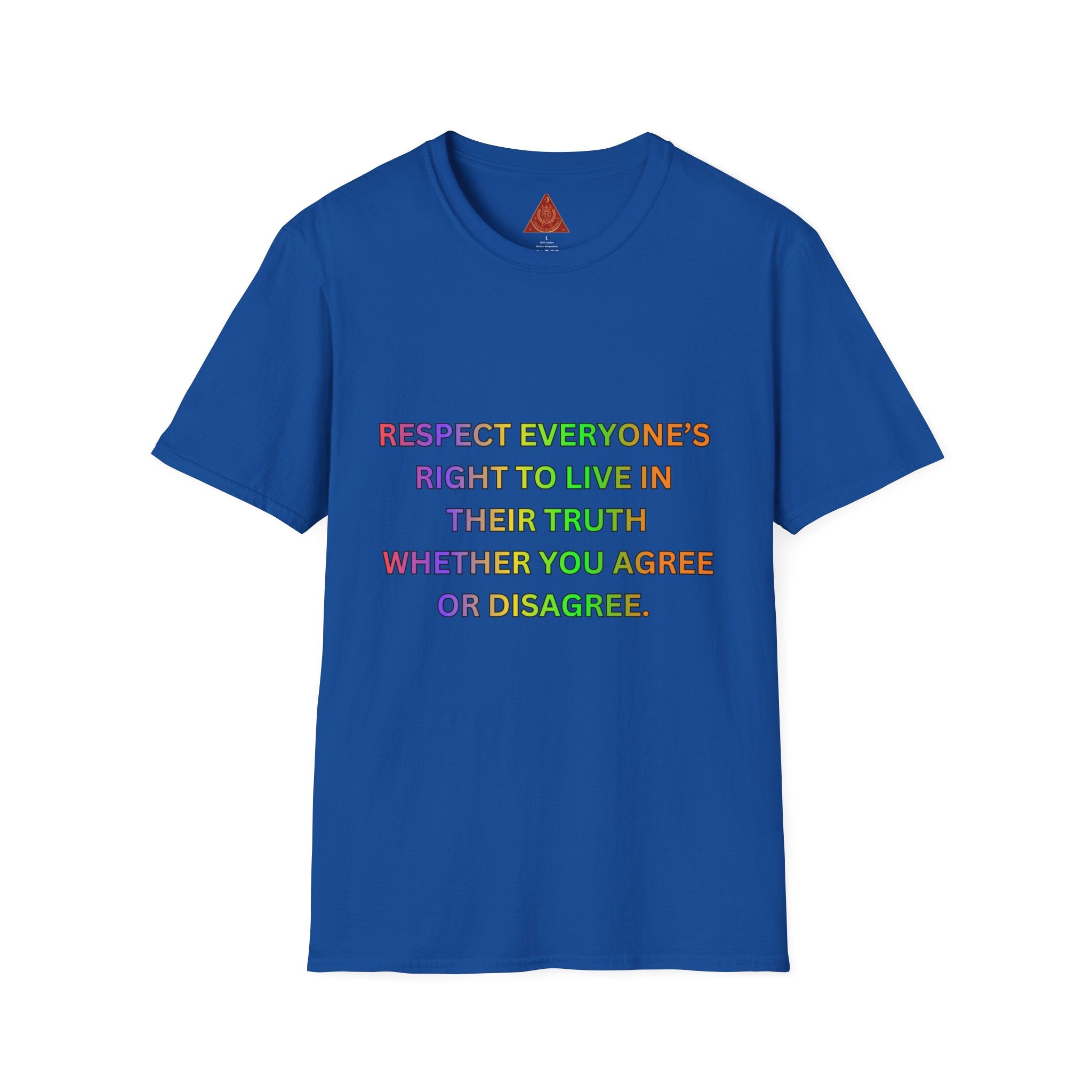Trono Supremo  |  Contemporary  |  Respect Everyone's Right T-Shirt — Rainbow Equality Statement Tee