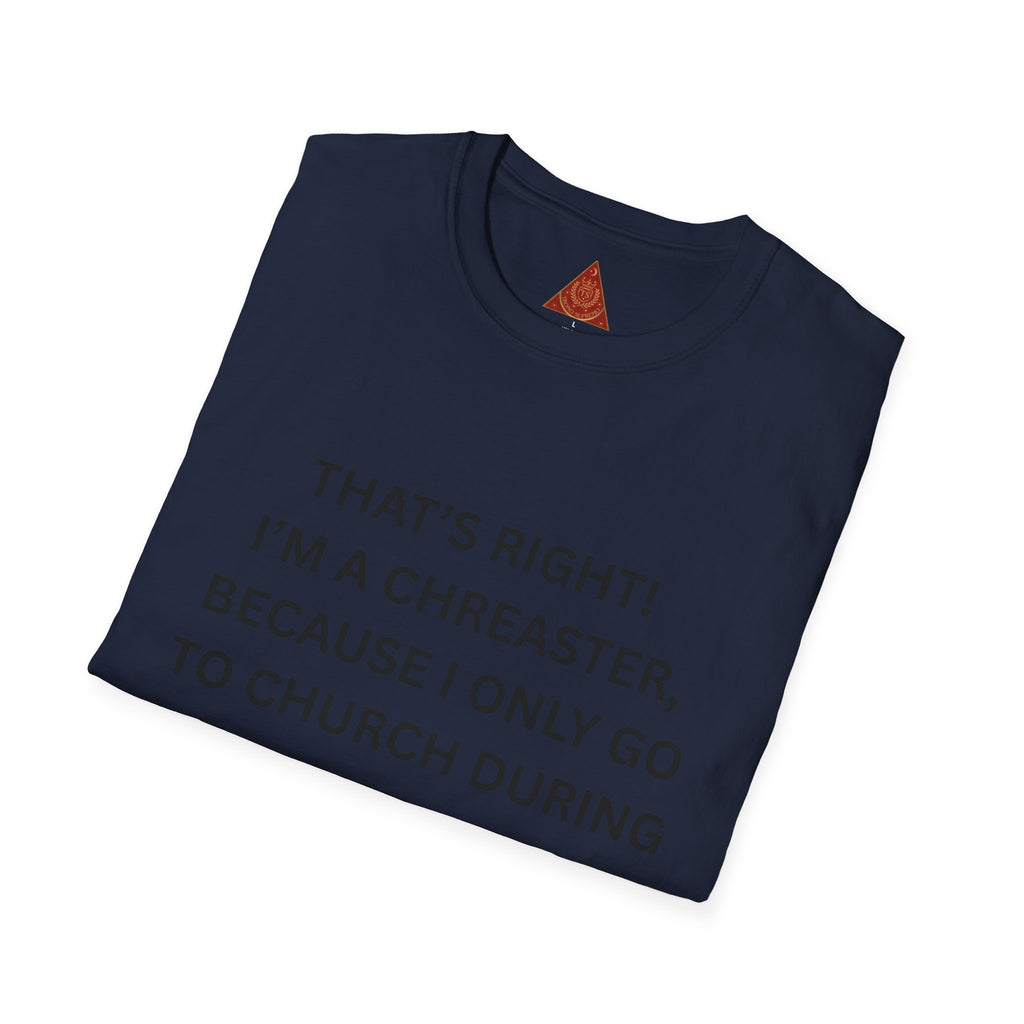 Trono Supremo |  Contemporary  |  Funny Christmas & Easter Church T-Shirt — “I’m a Creaster” Holiday Tee