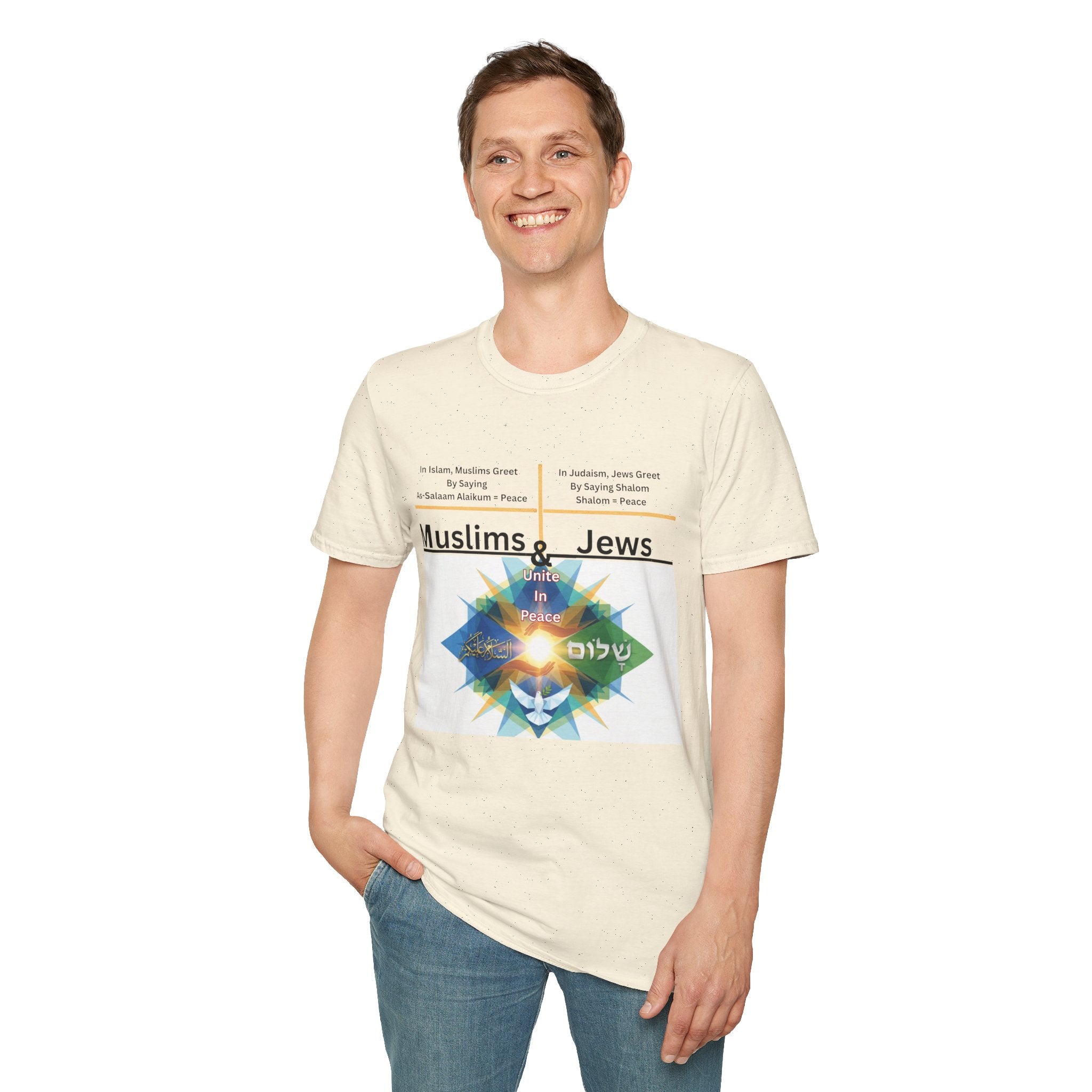 Muslims & Jews Unite Peace T-Shirt — Interfaith Harmony Graphic Tee