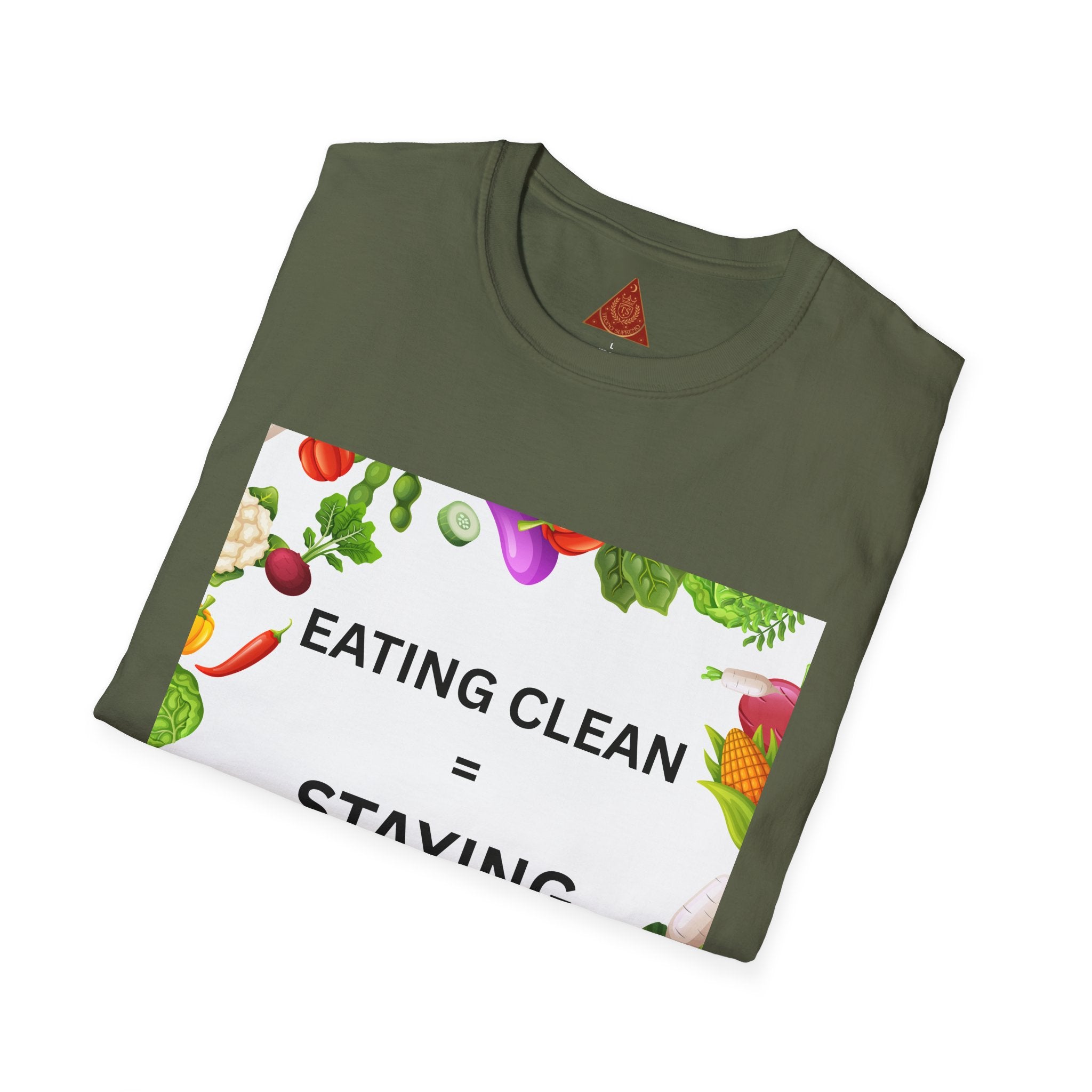 Trono Supremo | Contemporary  |  Eating Clean = Staying Healthy T-Shirt — Healthy Eating Veggie Graphic Tee