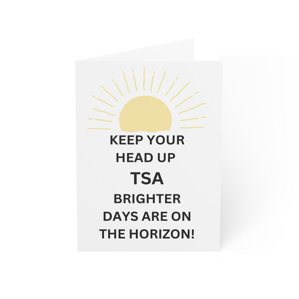 Trono Supremo  |  Contemporary  |  Encouragement Greeting Card — "Keep Your Head Up TSA" Sunburst Sympathy Card (1–50 pcs)