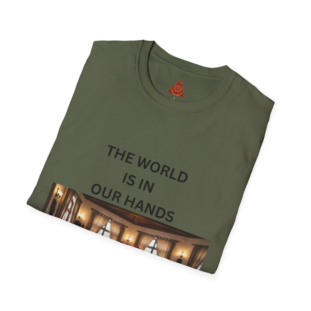 Trono Supremo { Contemporary | T-Shirt — "The World Is In Our Hands" Globe Art Tee