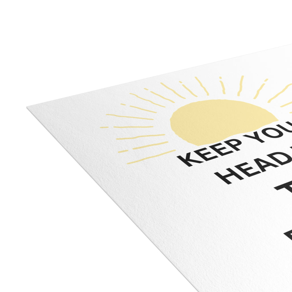 Trono Supremo  |  Contemporary  |  Encouragement Greeting Card — "Keep Your Head Up TSA" Sunburst Sympathy Card (1–50 pcs)