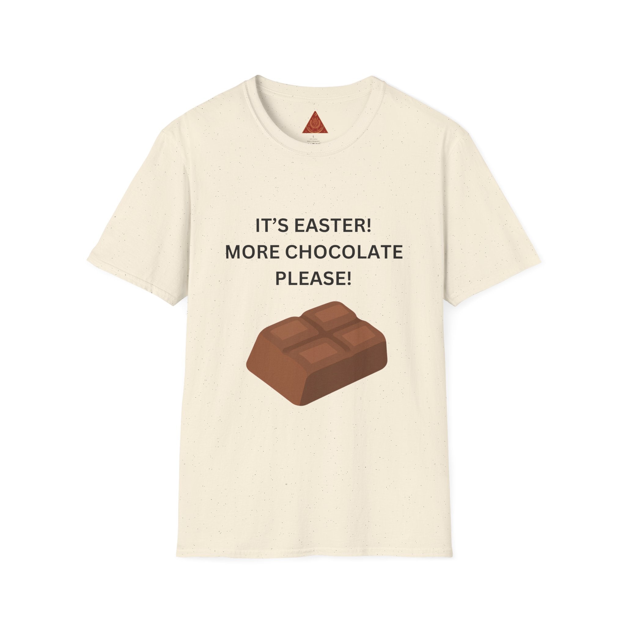 Trono Supremo |  Contemporary  |  Easter Chocolate T-Shirt — "It’s Easter! More Chocolate Please!" Graphic Tee
