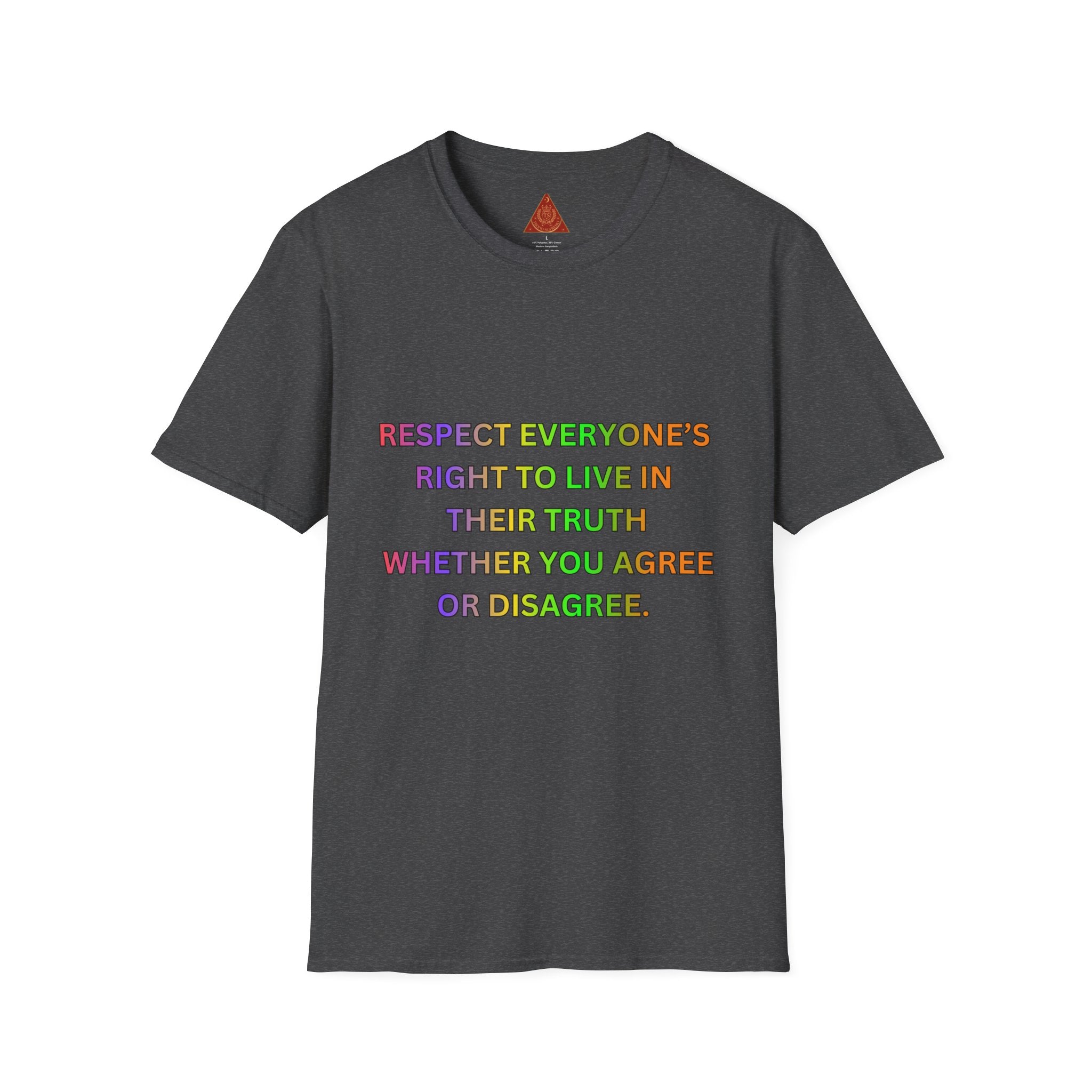 Trono Supremo  |  Contemporary  |  Respect Everyone's Right T-Shirt — Rainbow Equality Statement Tee