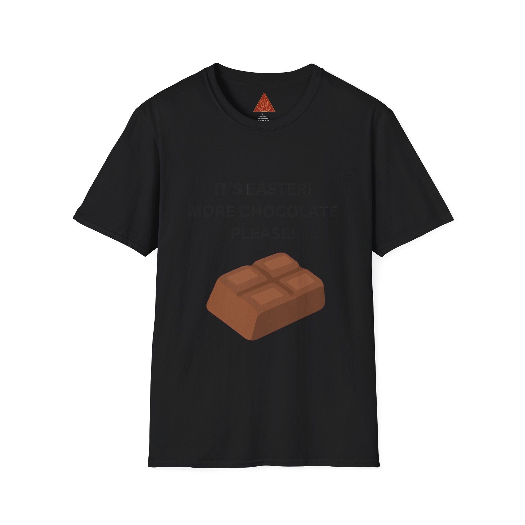 Trono Supremo |  Contemporary  |  Easter Chocolate T-Shirt — "It’s Easter! More Chocolate Please!" Graphic Tee