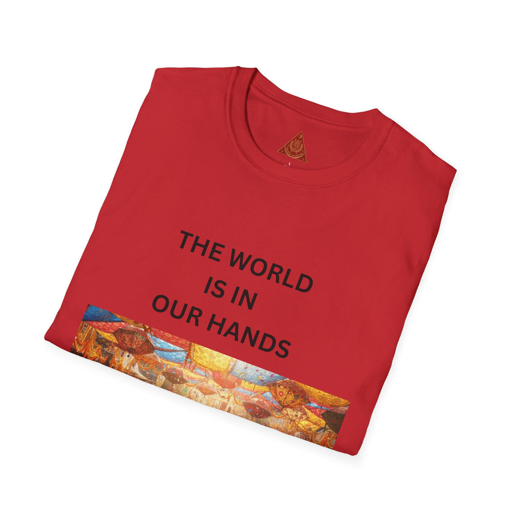 Trono Supremo | Contemporary | T‑Shirt — "The World Is In Our Hands" Peace & Unity Graphic Tee