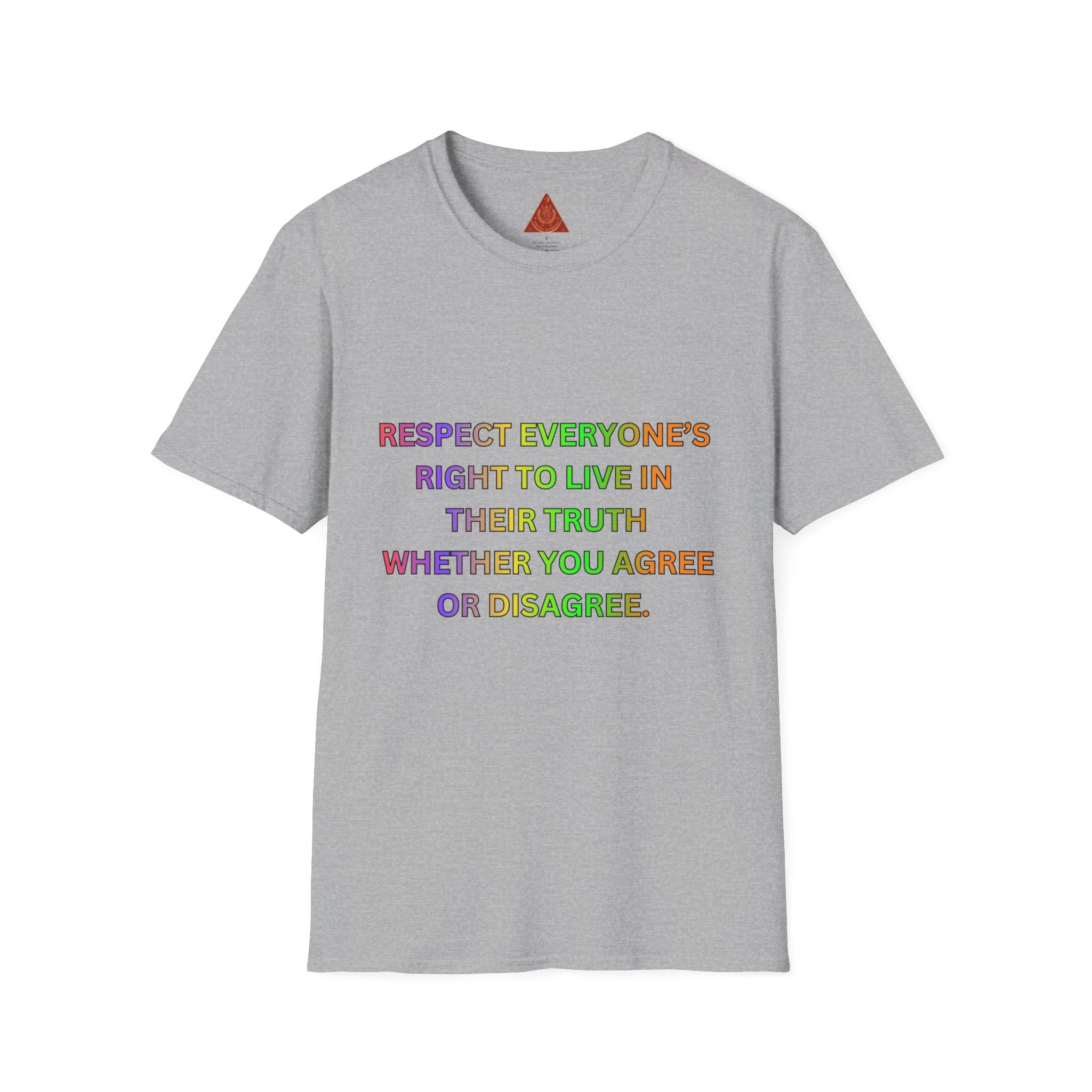 Trono Supremo  |  Contemporary  |  Respect Everyone's Right T-Shirt — Rainbow Equality Statement Tee
