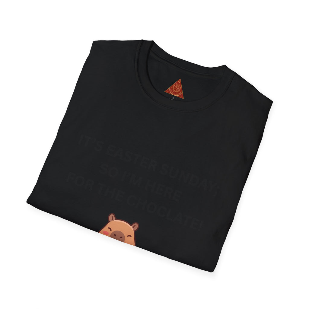 Trono Supremo |  Contemporary  |  Easter Chocolate Shirt — "It's Easter Sunday; So I'm Here for the Chocolate!" with Cute Bunny