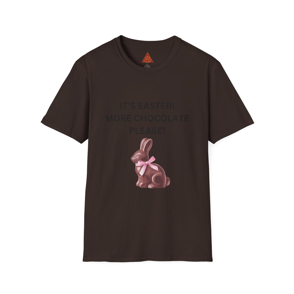 Trono Supremo |  Contemporary  |  Easter Chocolate Bunny T-Shirt – "It's Easter! More Chocolate Please!"