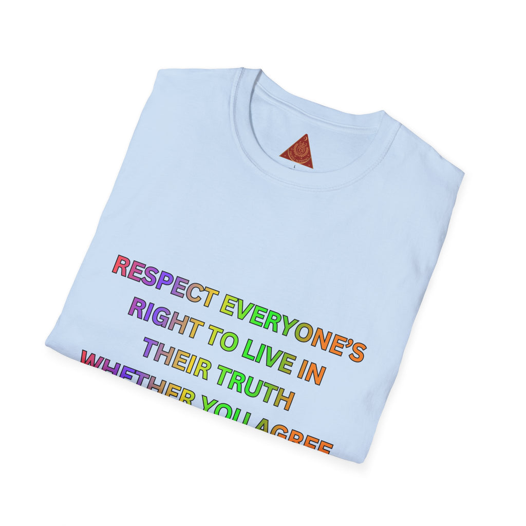 Trono Supremo  |  Contemporary  |  Respect Everyone's Right T-Shirt — Rainbow Equality Statement Tee