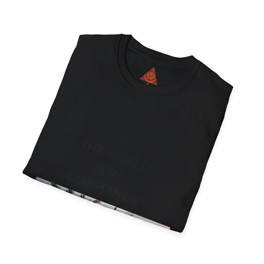 T‑Shirt — "The World Is In Our Hands" Globe Graphic Tee