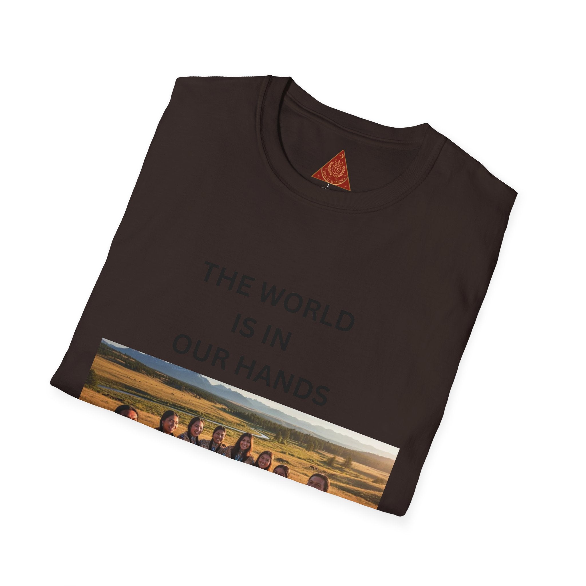 Trono Supremo | Contemporary | The World Is In Our Hands T-Shirt — Environmental Awareness Tee
