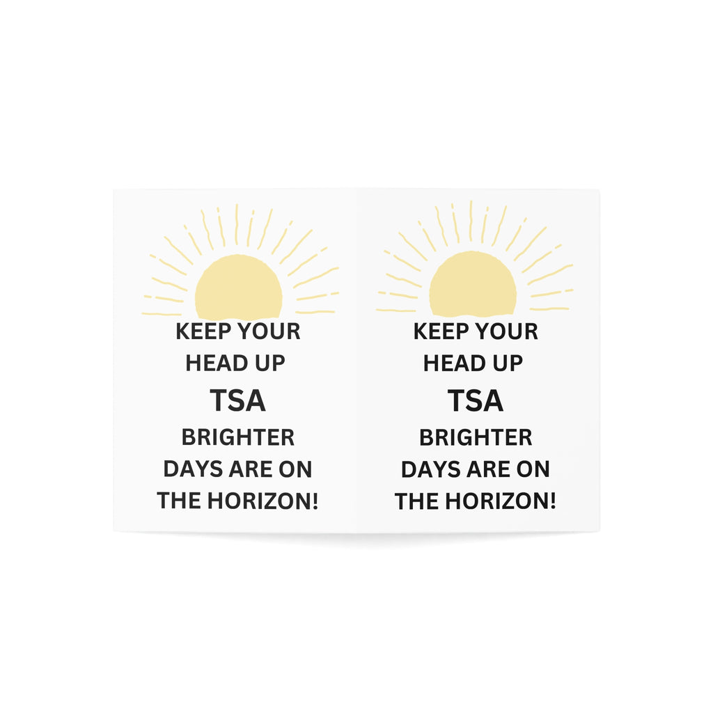 Trono Supremo  |  Contemporary  |  Encouragement Greeting Card — "Keep Your Head Up TSA" Sunburst Sympathy Card (1–50 pcs)
