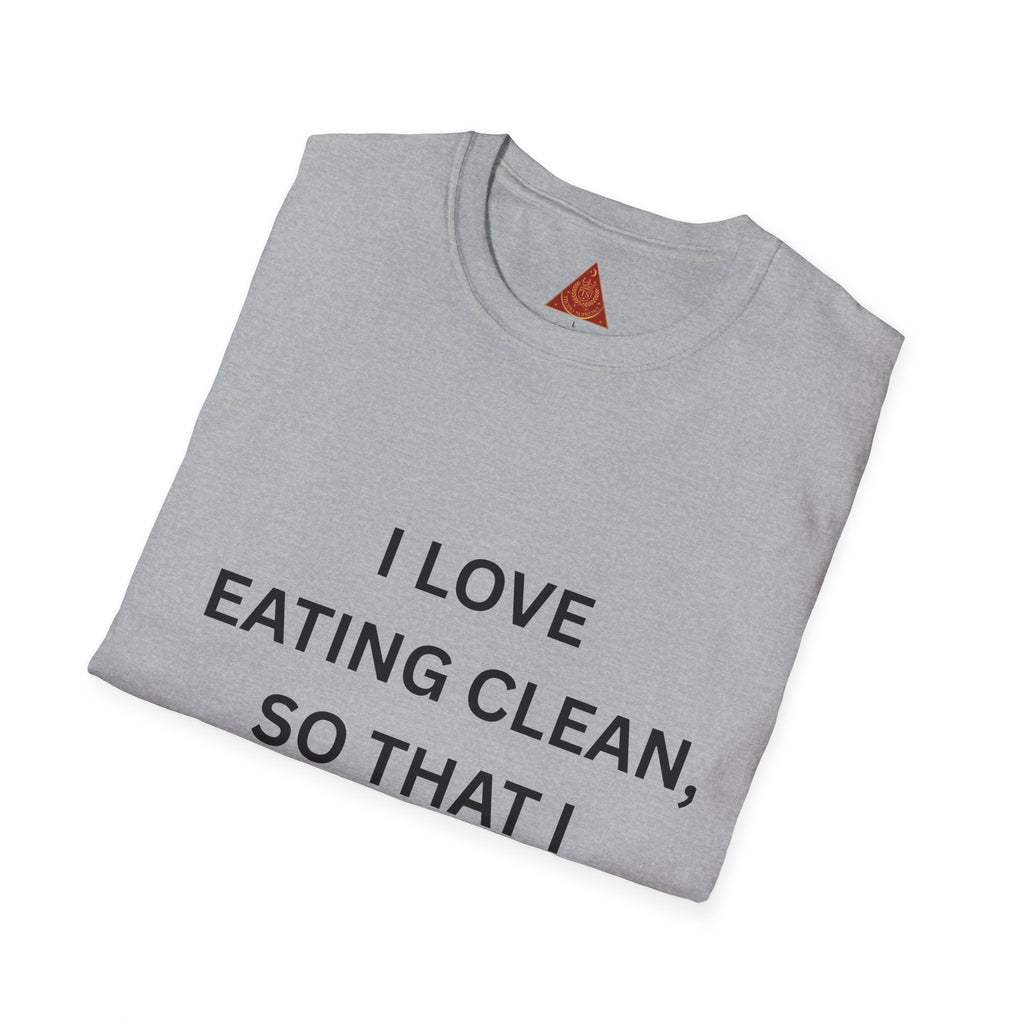 Trono Supremo | Contemporary  |  Healthy Eating Graphic T-Shirt — "I Love Eating Clean, So That I Stay Healthy!"