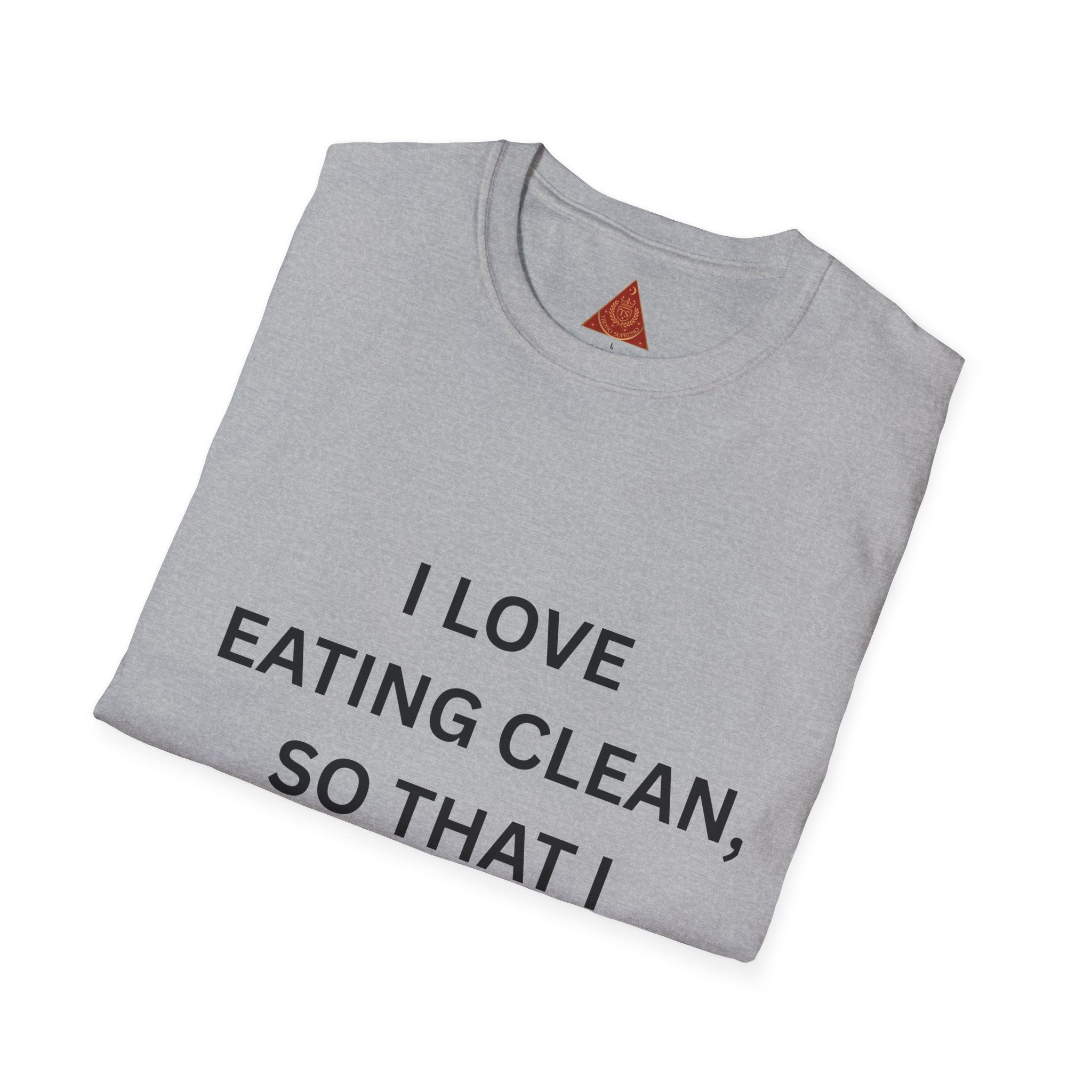 Trono Supremo | Contemporary  |  Healthy Eating Graphic T-Shirt — "I Love Eating Clean, So That I Stay Healthy!"