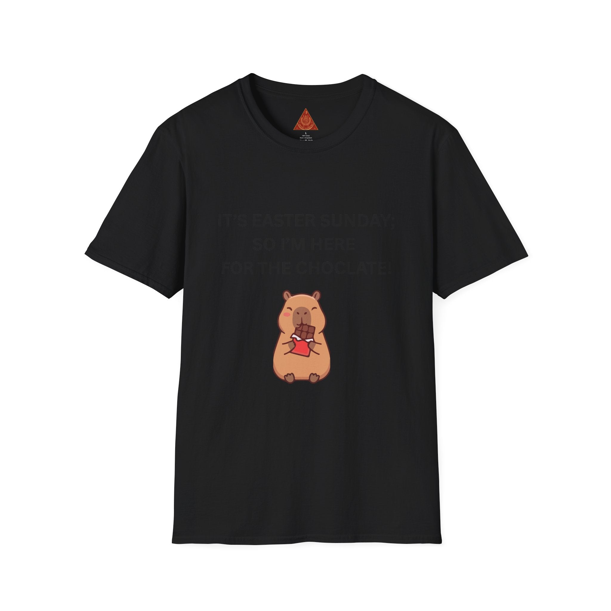 Trono Supremo |  Contemporary  |  Easter Chocolate Shirt — "It's Easter Sunday; So I'm Here for the Chocolate!" with Cute Bunny