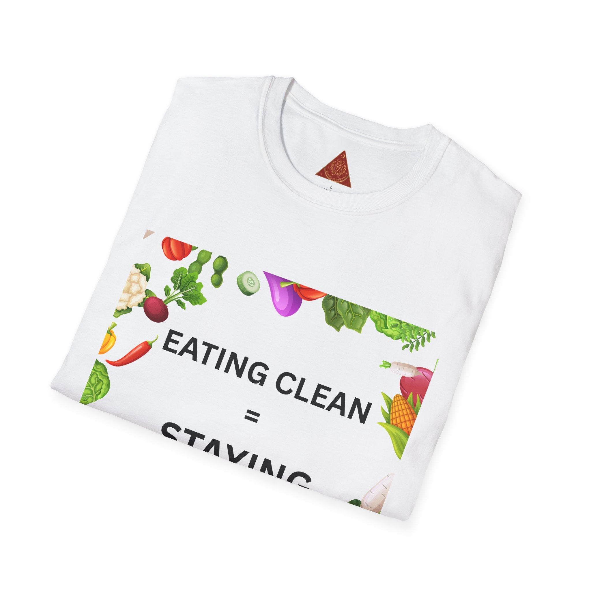Trono Supremo | Contemporary  |  Eating Clean = Staying Healthy T-Shirt — Healthy Eating Veggie Graphic Tee