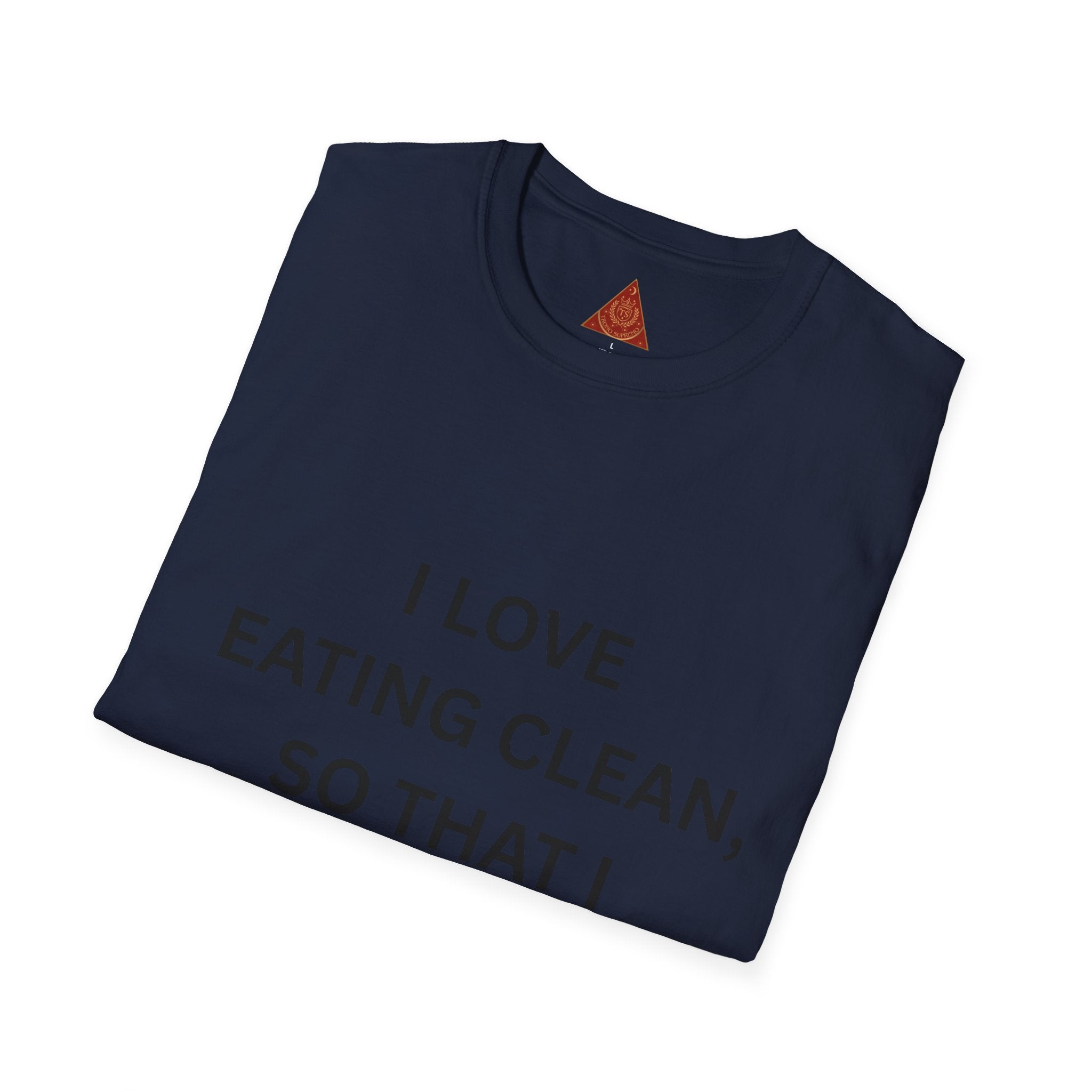 Trono Supremo | Contemporary  |  Healthy Eating Graphic T-Shirt — "I Love Eating Clean, So That I Stay Healthy!"