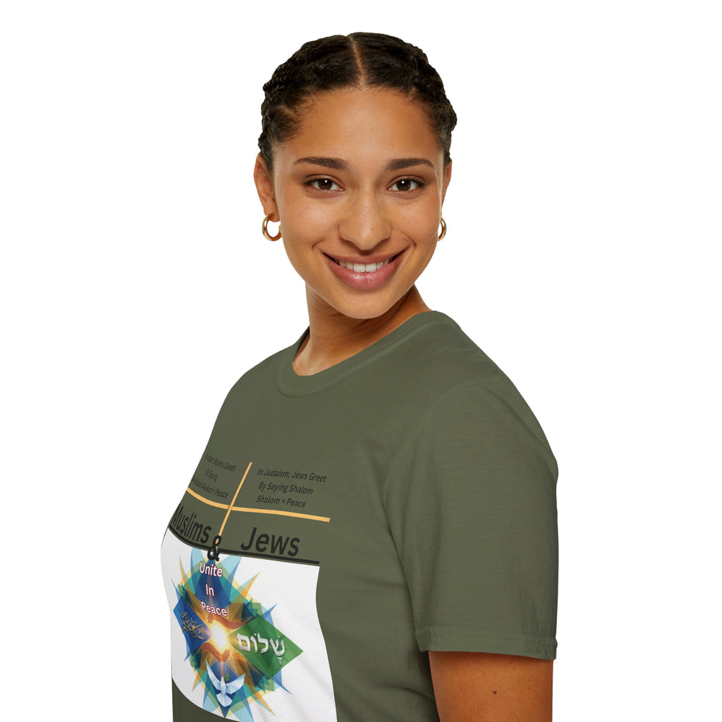 Muslims & Jews Unite Peace T-Shirt — Interfaith Harmony Graphic Tee