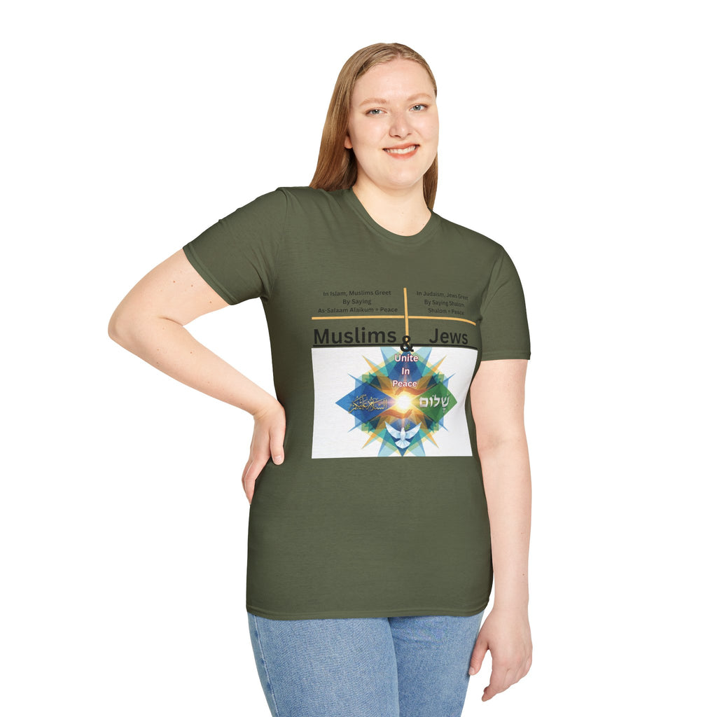 Muslims & Jews Unite Peace T-Shirt — Interfaith Harmony Graphic Tee
