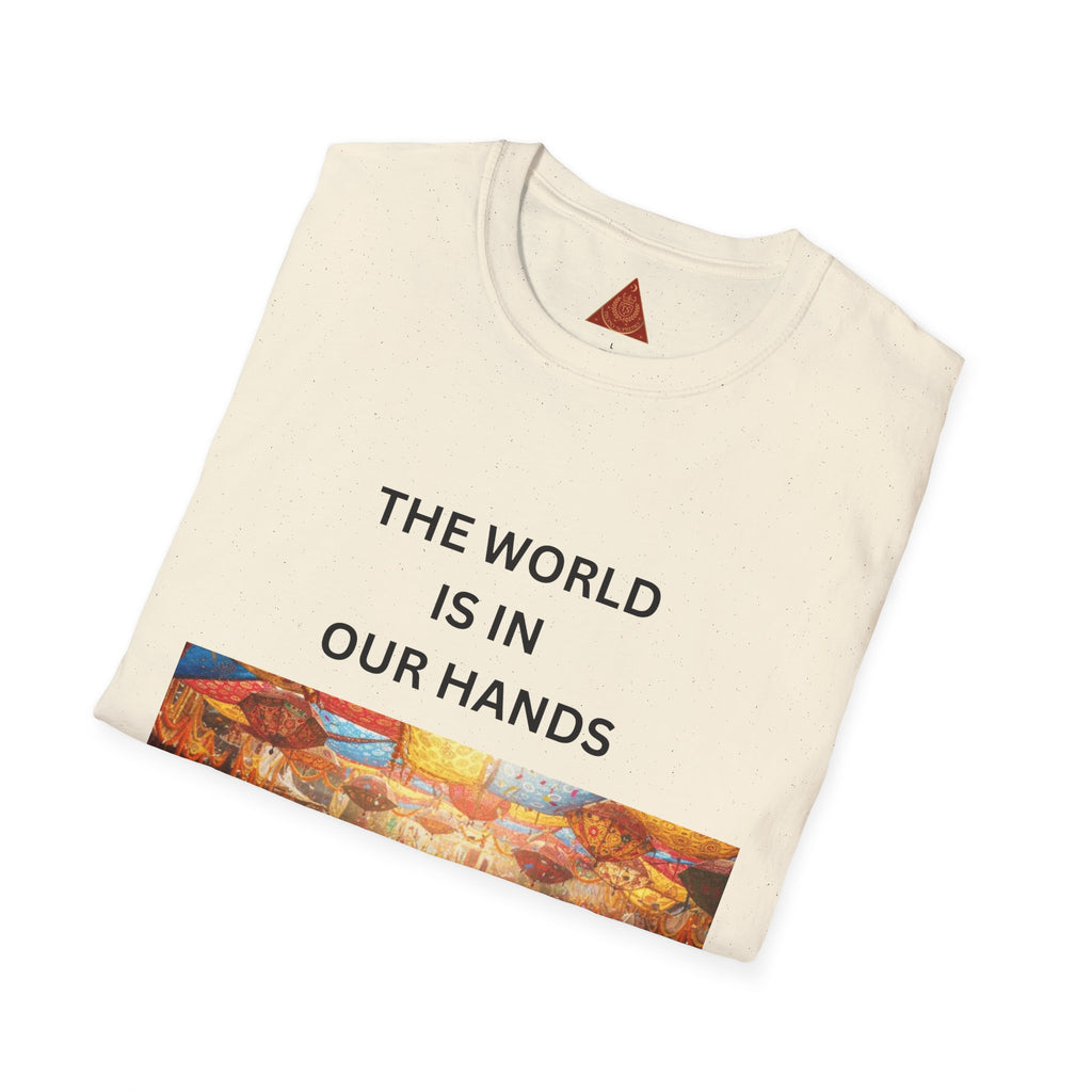 Trono Supremo | Contemporary | T‑Shirt — "The World Is In Our Hands" Peace & Unity Graphic Tee