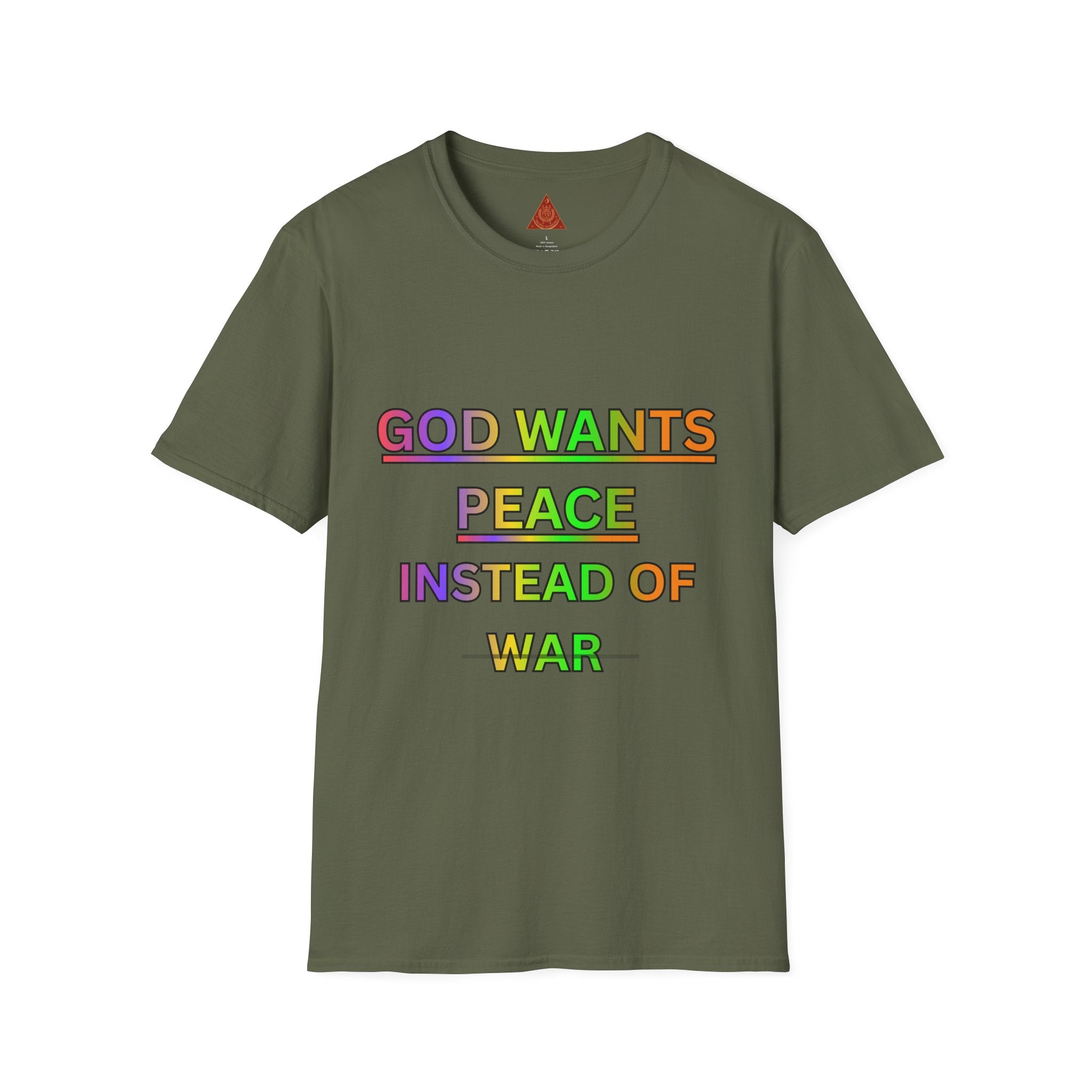 Trono Supremo  |  Contemporary  |  Unisex T-Shirt -- "GOD Wants Peace" Rainbow Tee
