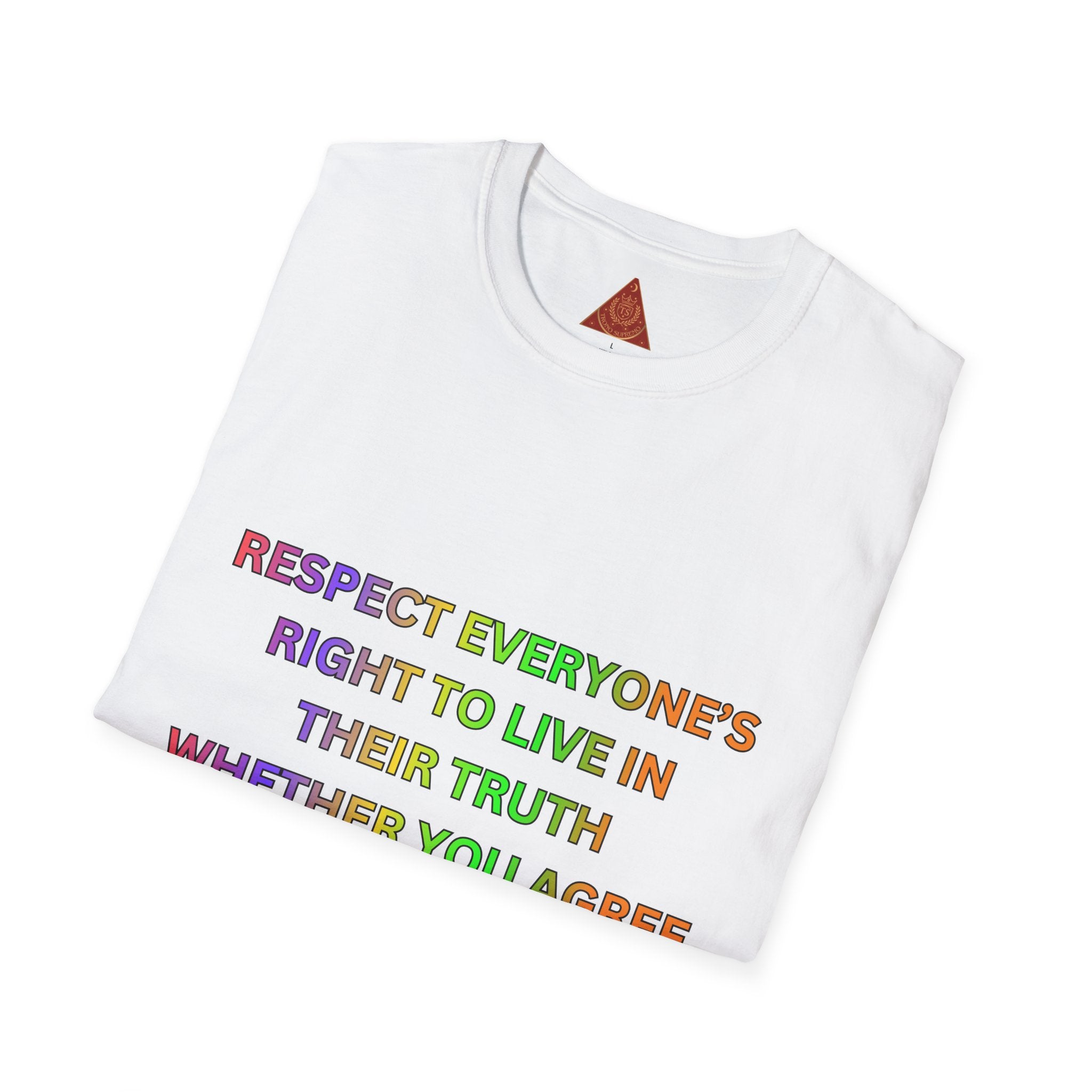 Trono Supremo  |  Contemporary  |  Respect Everyone's Right T-Shirt — Rainbow Equality Statement Tee
