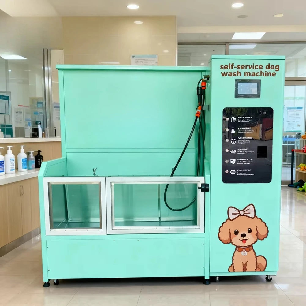 Self Service Dog Wash Station Coin Operated Pet Vending Machine Automatic Shampoo Dispensing Dog Spa Tub for Parks Pet Stores