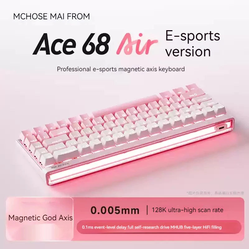 Mchose Ace68 Air Magnetic Axis Mechanical Keyboard for Esports Low Latency Wired Customized Gaming Keyboard for Office Use