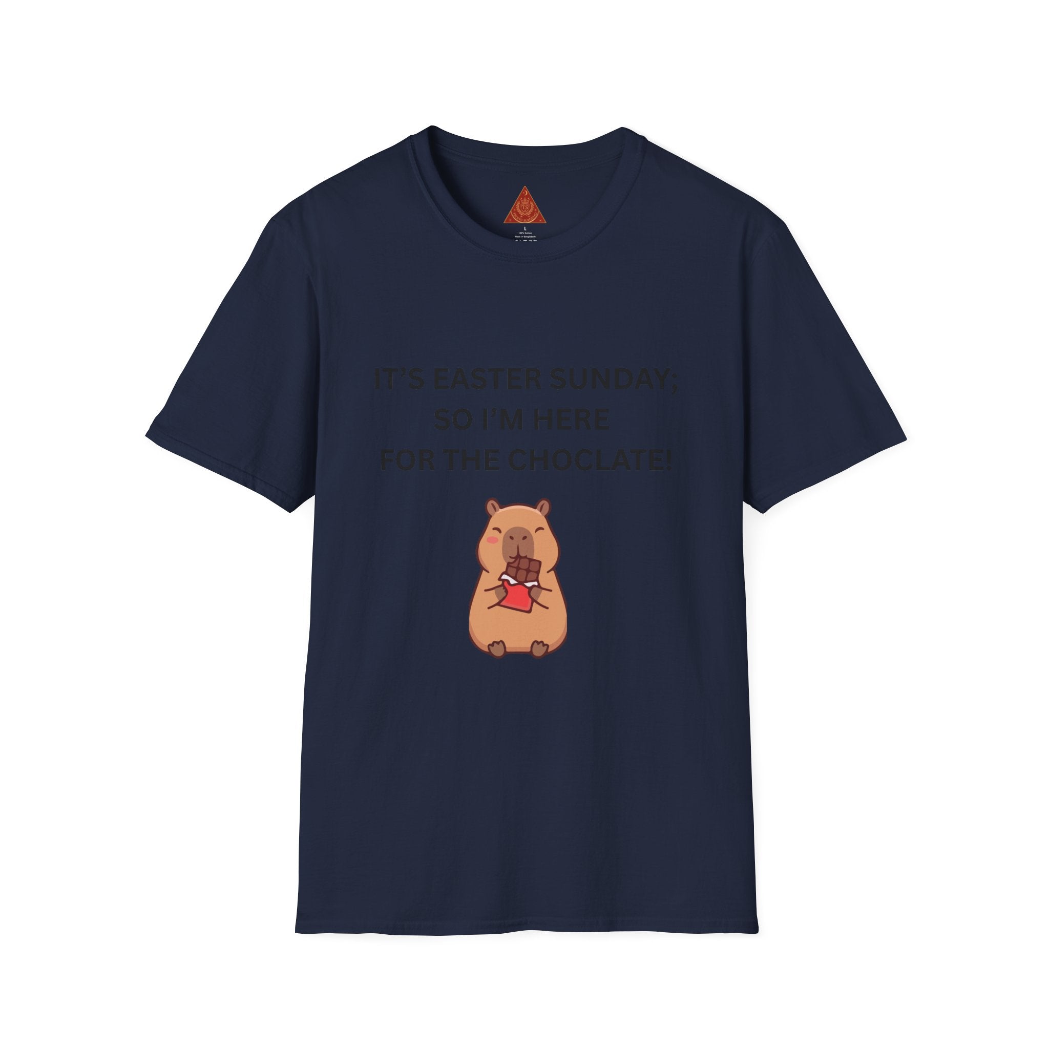 Trono Supremo |  Contemporary  |  Easter Chocolate Shirt — "It's Easter Sunday; So I'm Here for the Chocolate!" with Cute Bunny