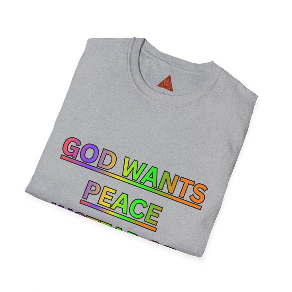 Trono Supremo  |  Contemporary  |  Unisex T-Shirt -- "GOD Wants Peace" Rainbow Tee