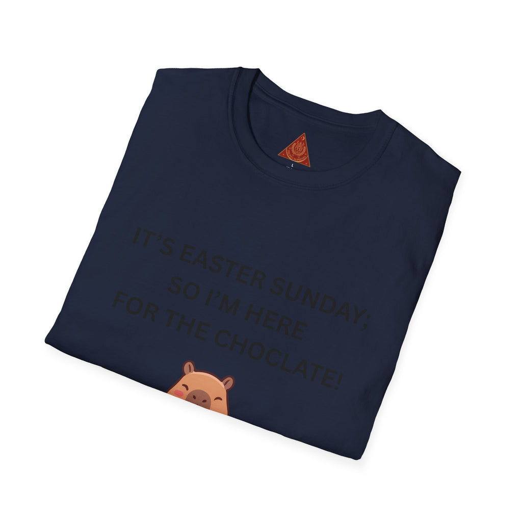 Trono Supremo |  Contemporary  |  Easter Chocolate Shirt — "It's Easter Sunday; So I'm Here for the Chocolate!" with Cute Bunny