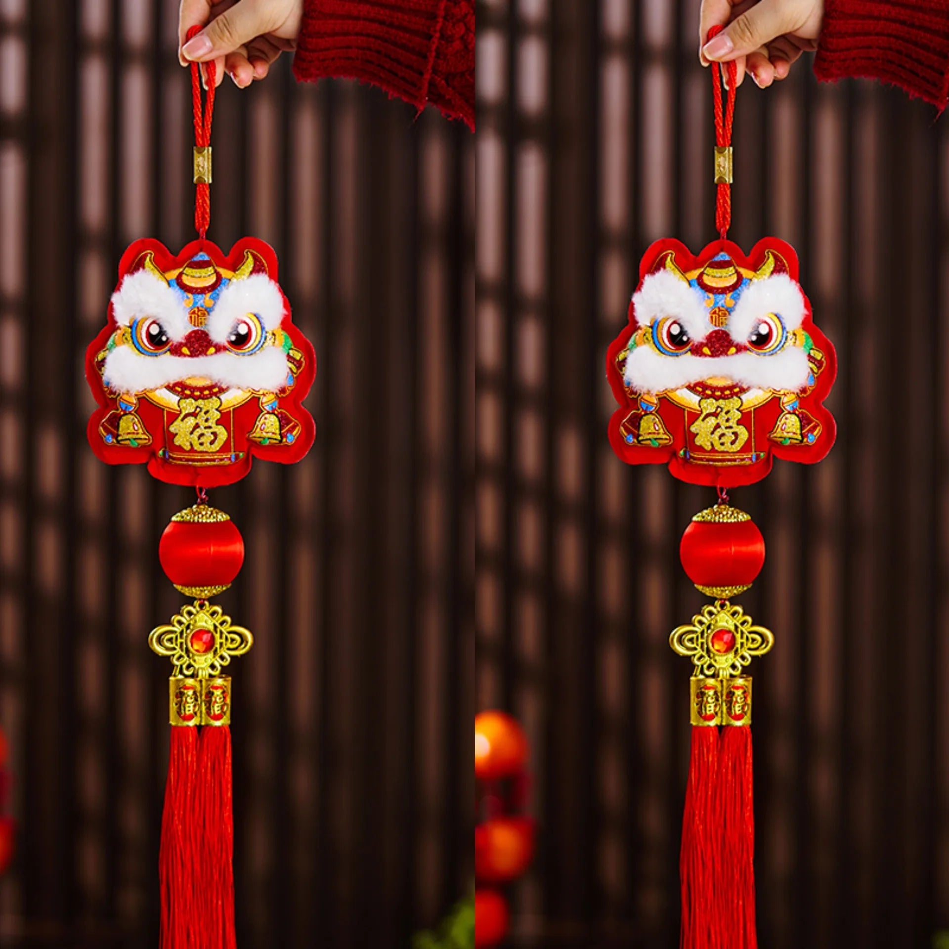 1/2pcs Snake Year Pendant New Year Pendant Decor Living Room Entrance Door Lion Awakening Wind Chime Pendant Lucky Red Ornament