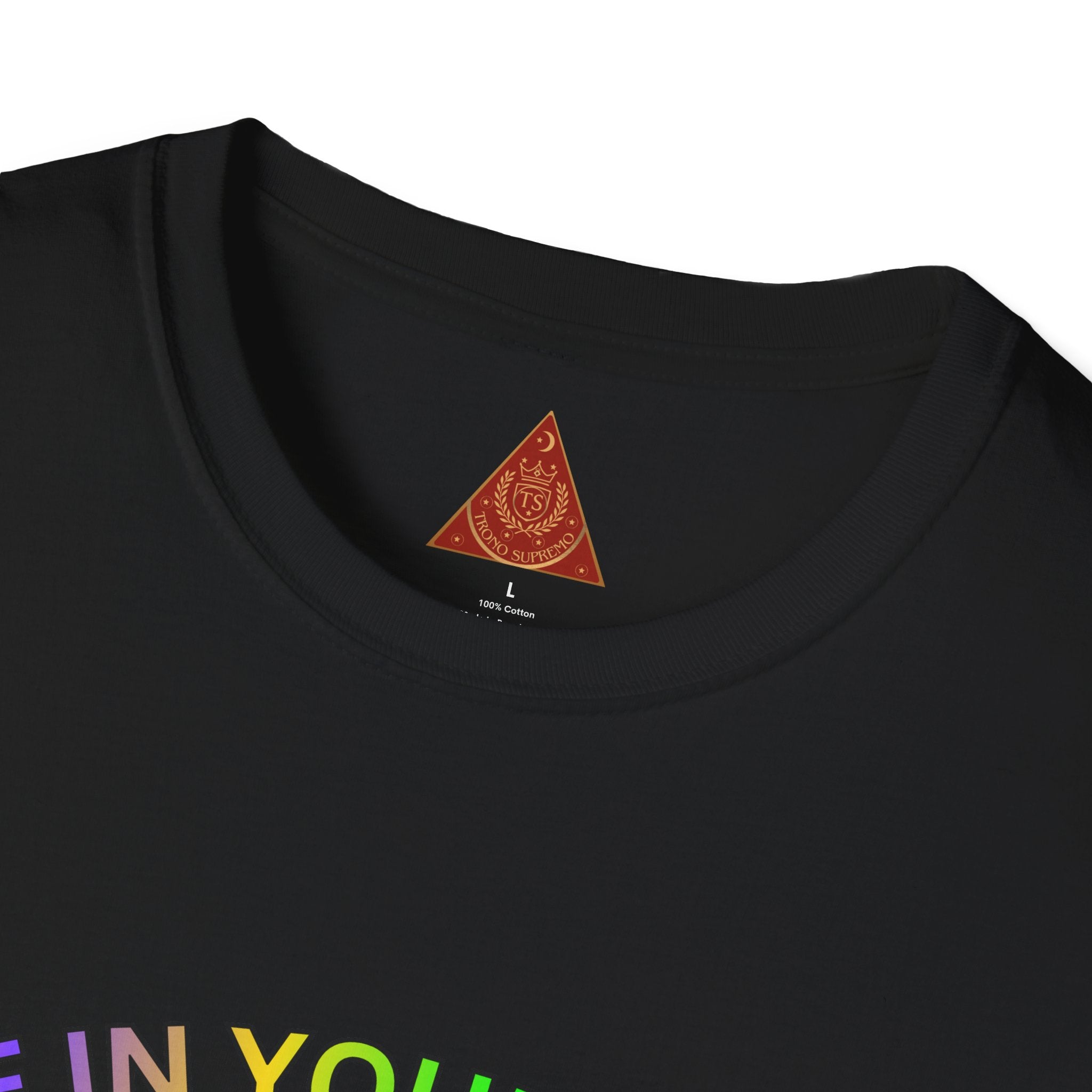Trono Supremo  |  Contemporary  |  T-Shirt — "Live in Your Truth & Let Everyone Live in Their Truth" Rainbow Pride Tee
