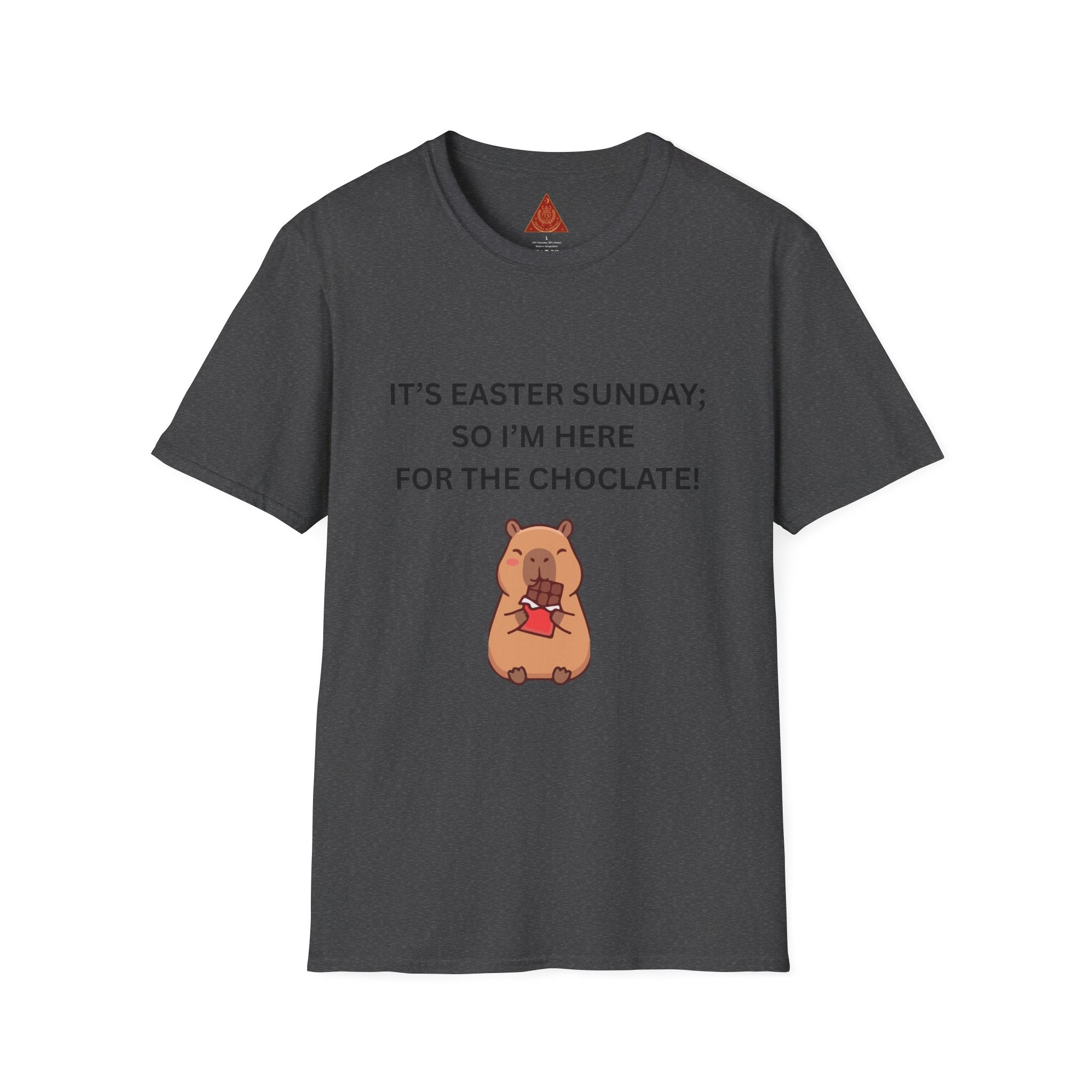 Trono Supremo |  Contemporary  |  Easter Chocolate Shirt — "It's Easter Sunday; So I'm Here for the Chocolate!" with Cute Bunny
