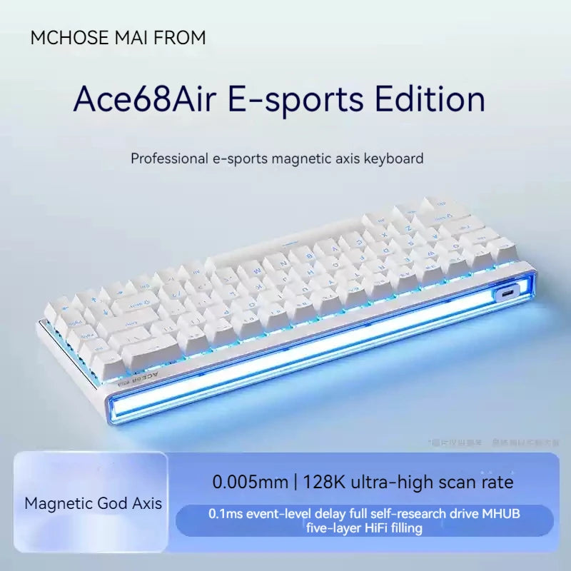 Mchose Ace68 Air Magnetic Axis Mechanical Keyboard for Esports Low Latency Wired Customized Gaming Keyboard for Office Use
