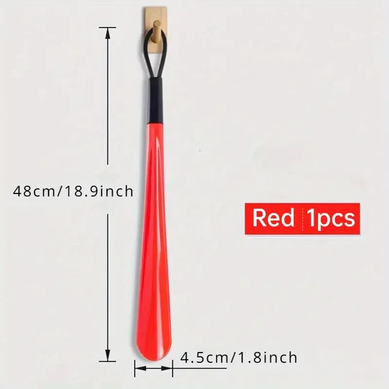 1/2pc long flexible plastic shoe horn for easy wearing of shoes in multiple colors-shoe lifter and spoon shaped shoe accessories