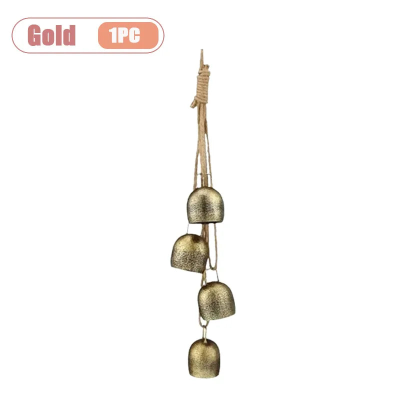 1-10PCS Christmas Metal Bell Vintage Cow Bell Wind Chimes for Garden Courtyard and Holiday Wall Hanging New Year Decor