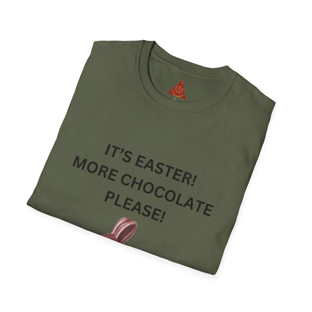 Trono Supremo |  Contemporary  |  Easter Chocolate Bunny T-Shirt – "It's Easter! More Chocolate Please!"